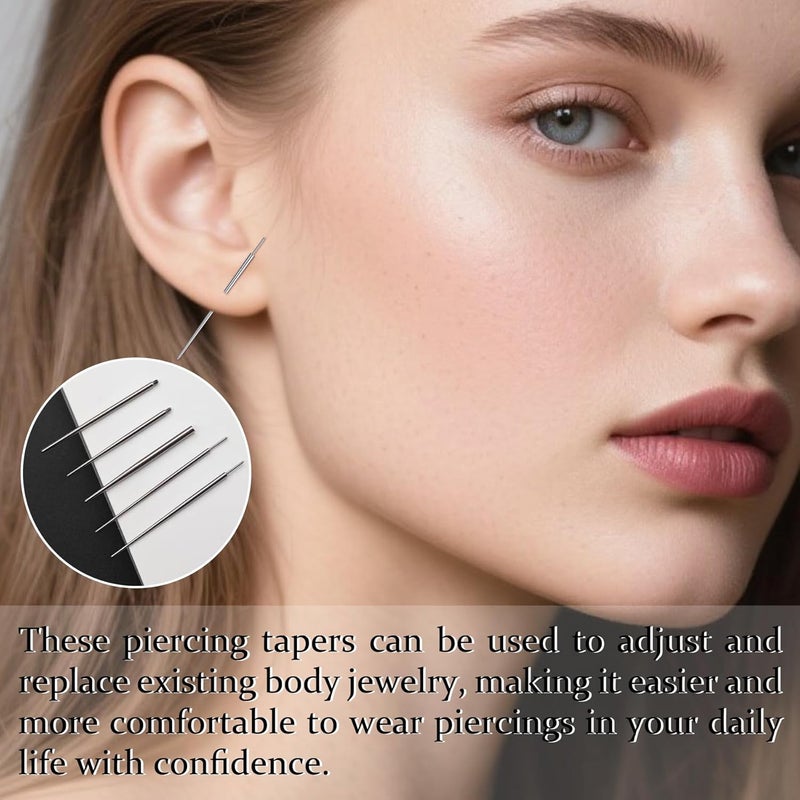 D.Bella 16G 18G Piercing Taper Ball Grabber Stainless Steel Flat Back Earring Applicator Tool Threadless Insertion Pin for Tragus Cartilage Helix Lip Piercing Jewelry Body Piercing Stretching Kit - Image 5